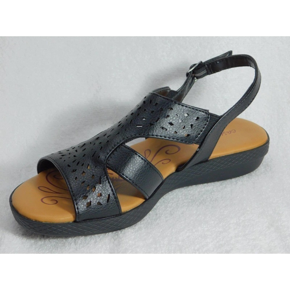 W477 Easy Street Black Bolt Sandals Women's Shoes Size 6.5 N